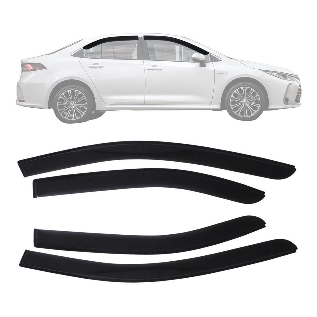Calha De Chuva Defletor Corolla 2020 A 2023 4 Portas Fume Ecoflex 12.018A