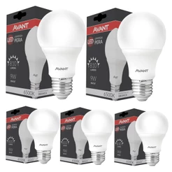 5 Lâmpada Pera Bulbo Soquete E27 Luz Branco Bivolt 9w Led