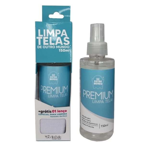 Limpa Telas De Outro Mundo 150ml + Pano Microfibra Celulares Villa Belle em Oferta na Shopee