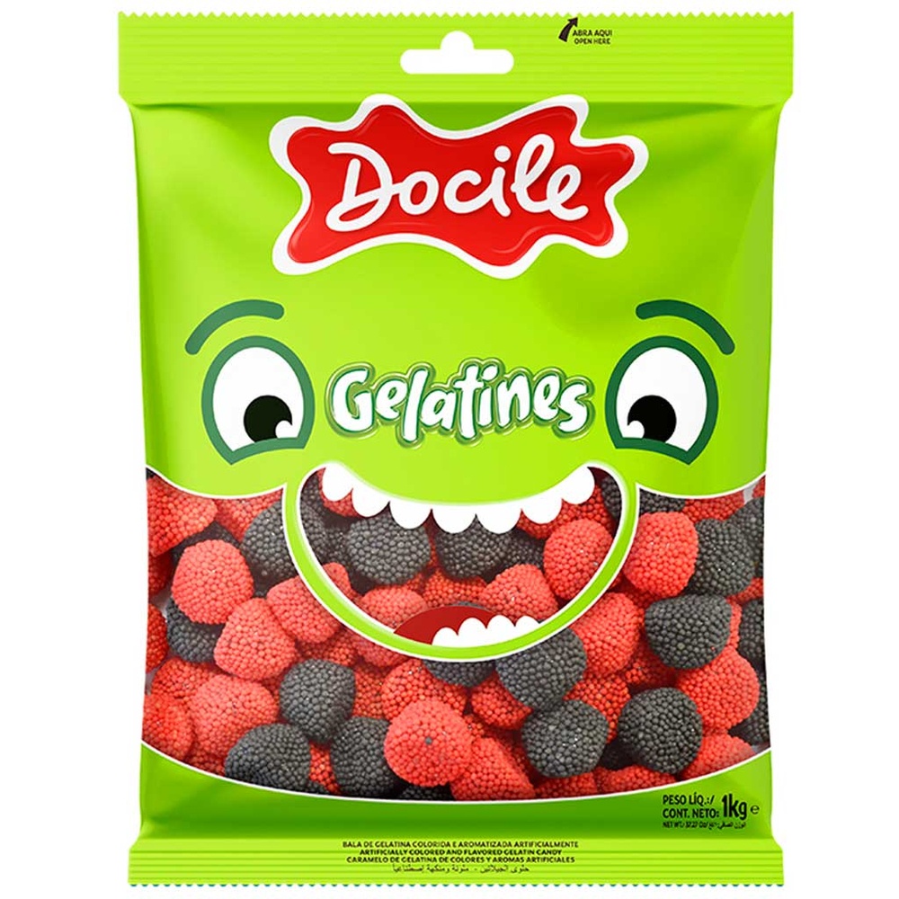 Bala de Gelatina Amora 1kg - Docile