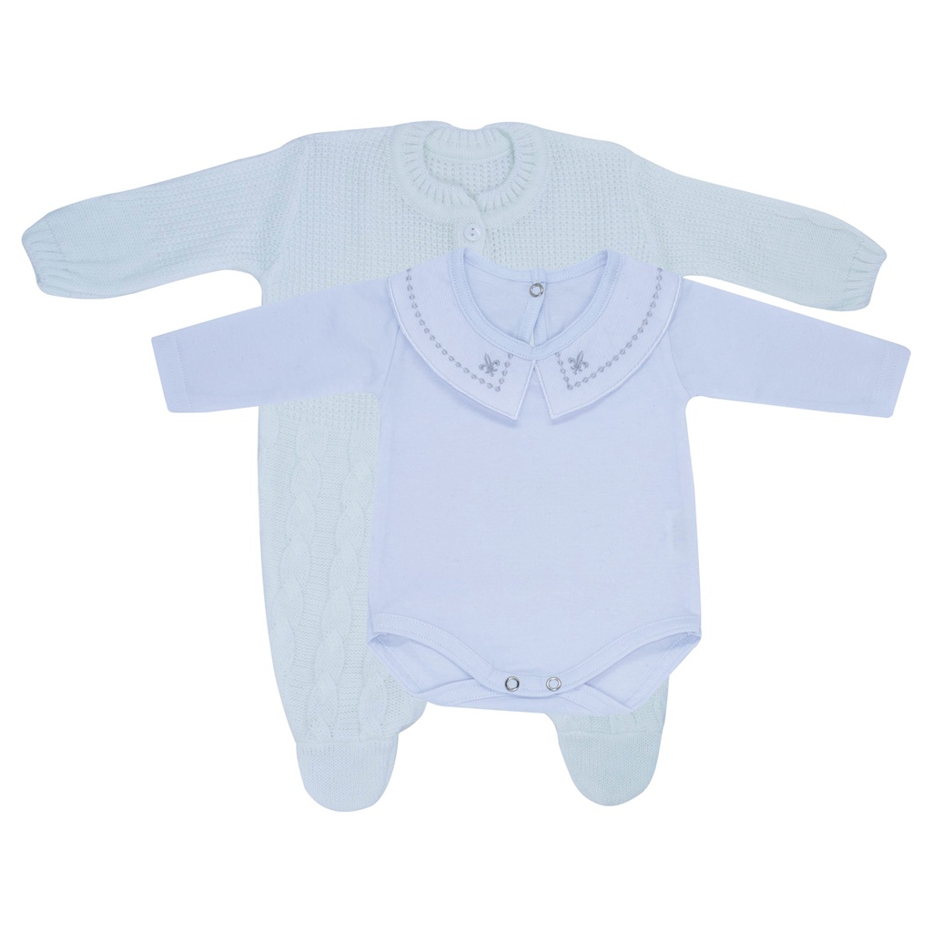 Kit macacão Trançado Branco e Body Gola Bordada DU em Oferta na Shopee