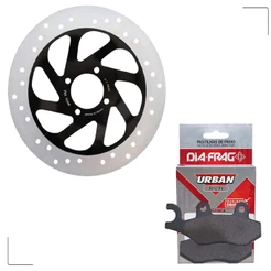 Disco de Freio Dianteiro P/ Suzuki Yes 125 + Pastilhas Diafrag