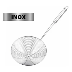 Escumadeira P/ Fritura Com Pegador Inox Pastel Batata Frita