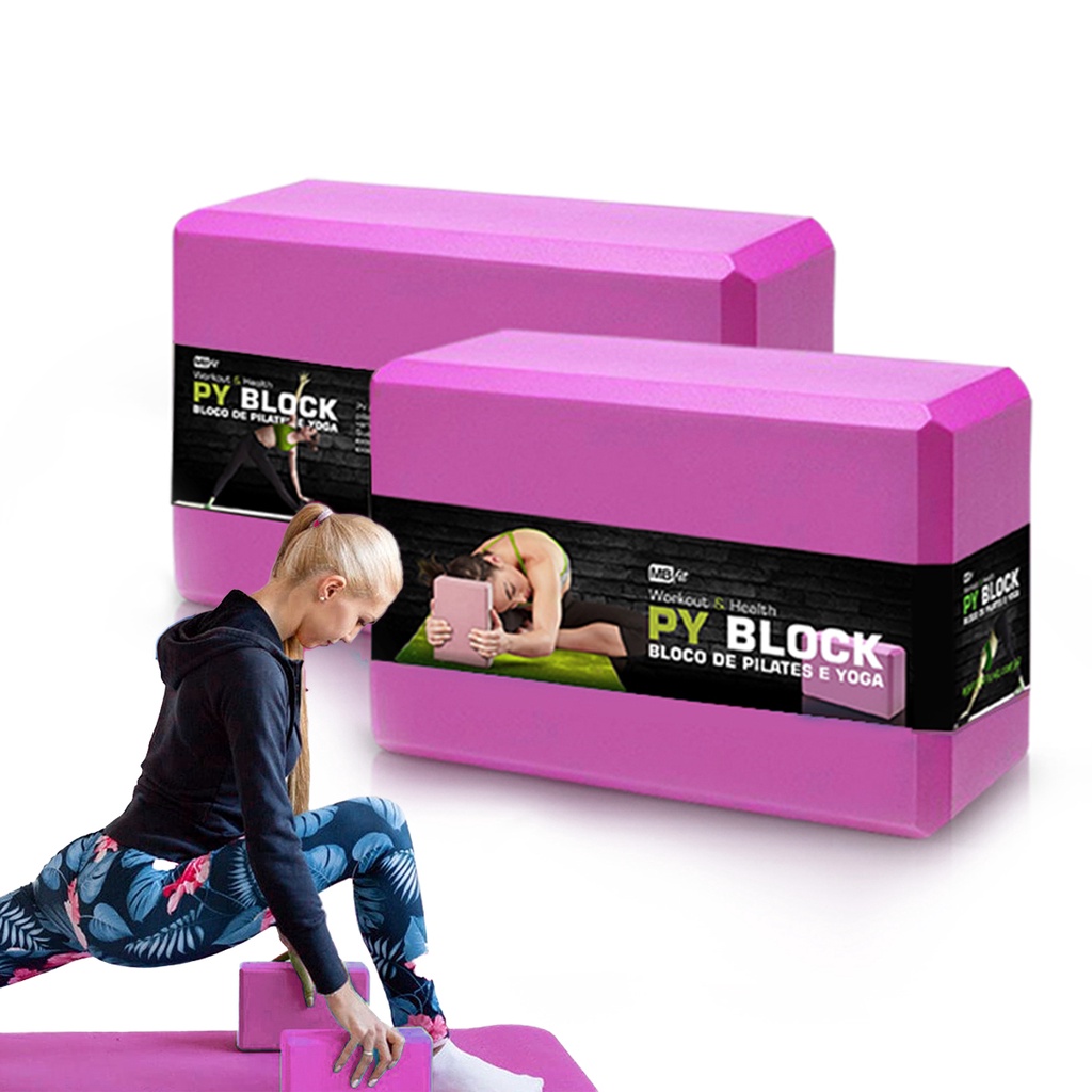 Bloco Para Yoga Eva  Com 2 Unidades - Pilates Funcional Tijolo em Oferta na Shopee