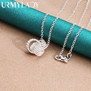 URMYLADY 925 Sterling Silver Knot 18 Inch Pendant Necklace Para Mulheres Festa De Casamento Fashion Charm Jewelry