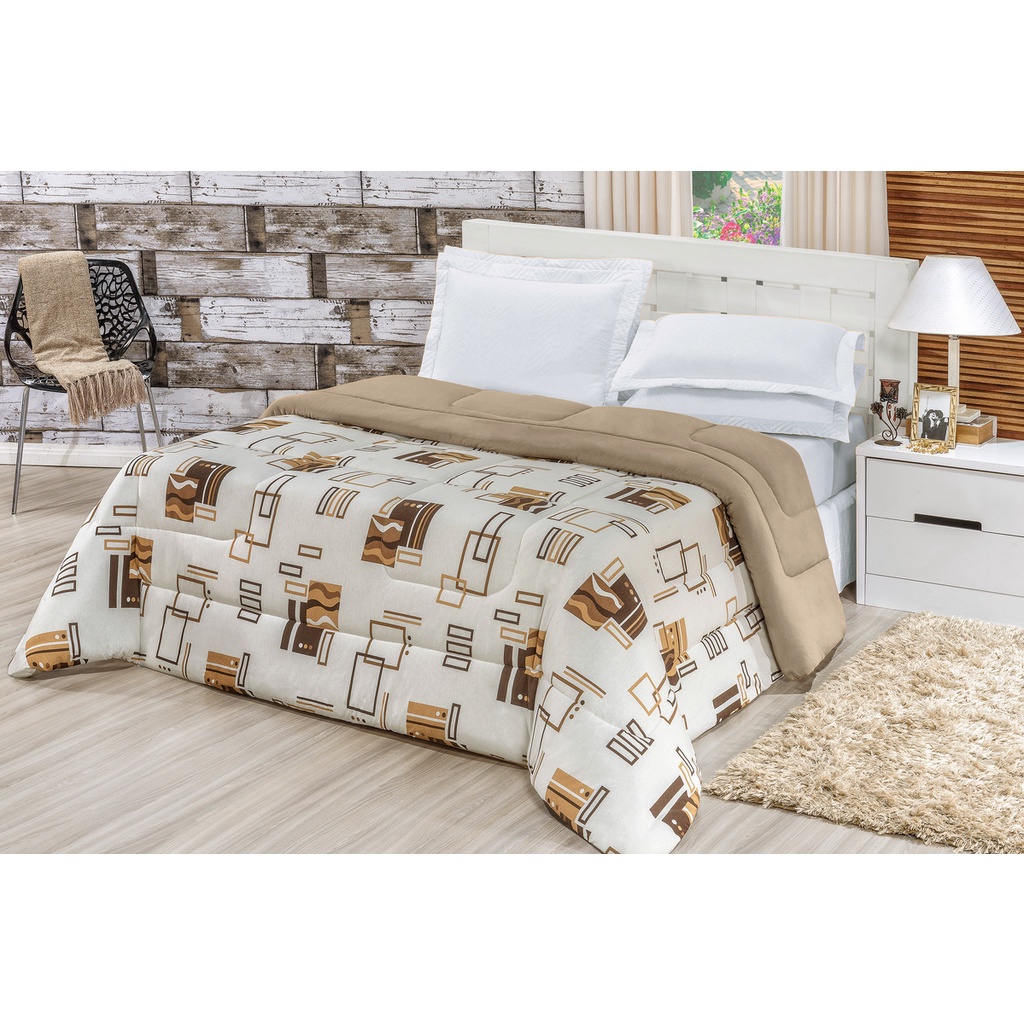 Edredom quality dupla face casal superking 2,80x2,40m 03pçs.