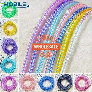 [Preços Por Atacado] Linhas De Dados Protetor De Cabo TPU Soft Date Cable Winder Linha À Prova De Poeira Intertwine Rope 1.4m De Carregamento A Laser Colorido DIY Spiral Protector Cover