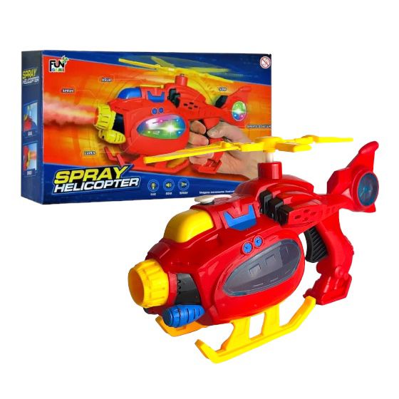 Helicoptero Spray Fumaca De Agua Brinquedo Com Som e Luz