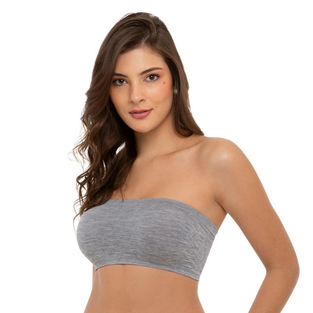 Kit 2 Sutia Faixa Tomara Que Caia Top Sem Costura Sem Bojo Microfibra Trifil Canelado Original em Oferta na Shopee