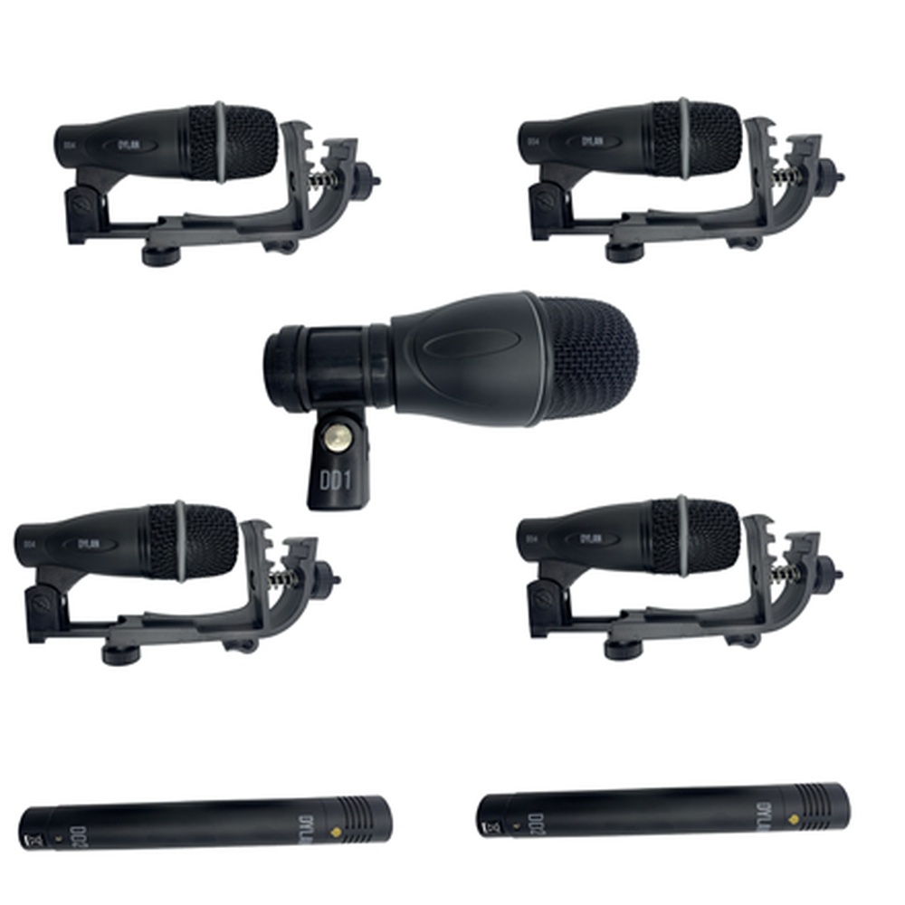 MICROFONE DYLAN P/ BATERIA PERCUSSÃO 7 PEÇAS COM MALETA DD-7