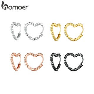 Bamoer Simple 4 Cores Brincos Coração Básicos De Rosca Fashion Jewelry Gifts for Women YIE233
