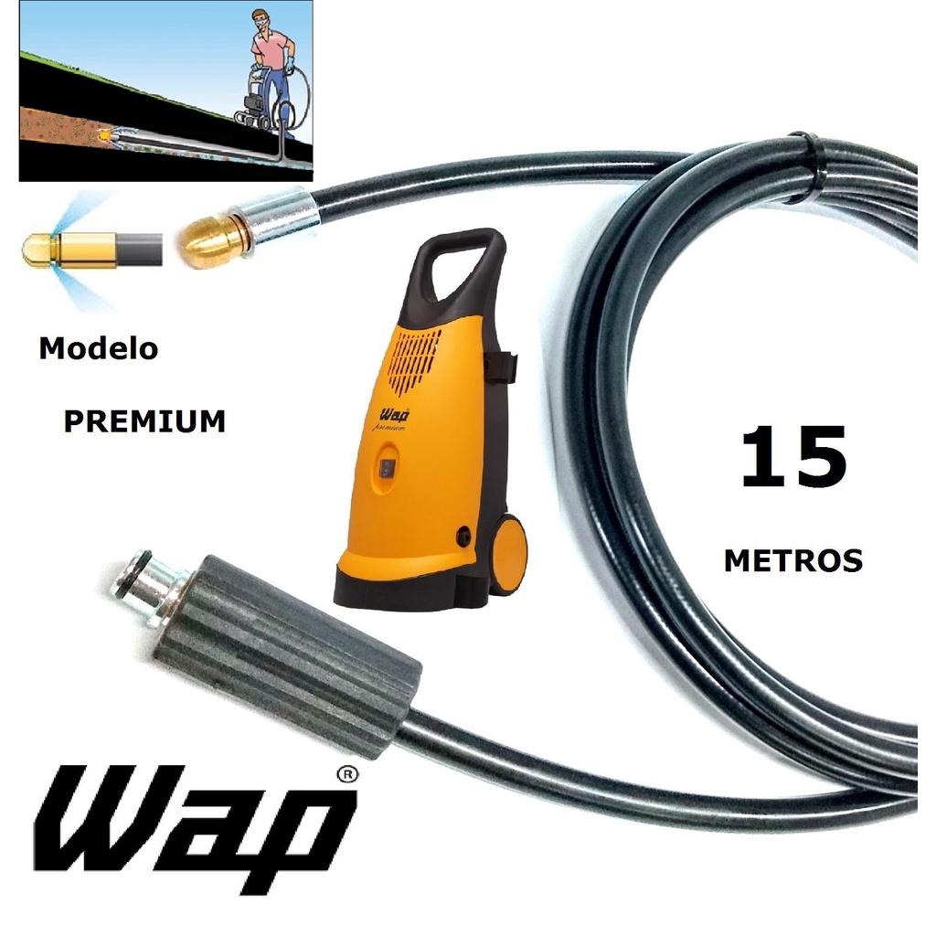 Mangueira desentupidora de tubulação WAP - 15 Metros - Wap PREMIUM