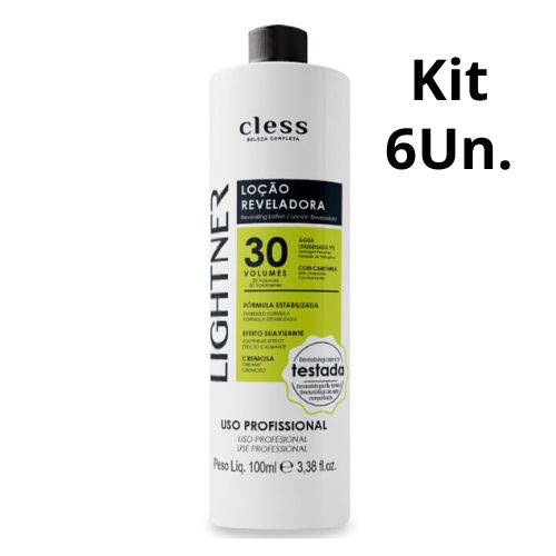 Kit C/6 Águas Oxigenada Lightner 30 volumes 100ml - Cless