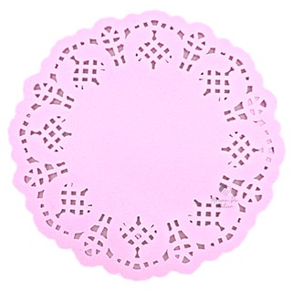 Kit Papel Rendado Toalha Doilie Rosa 14cm 32 Unidades