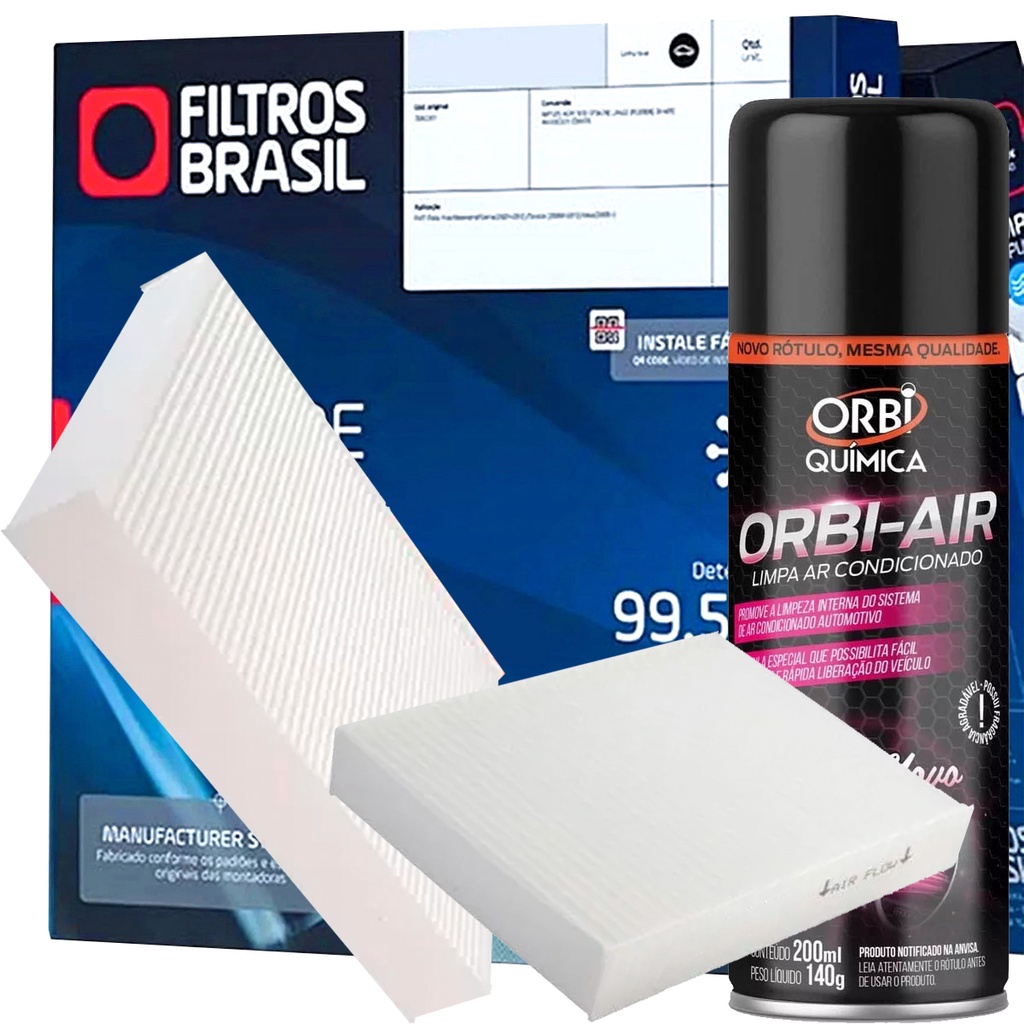 Kit Filtro De Cabine Filtros Brasil FB1146 E Higienizador - Citroen C3 C4 Cactus DS3 Peugeot 2008 208 em Oferta na Shopee