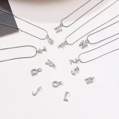 Vnox Letter Zirconia Pendant Necklace , Alfabeto Colar Inicial Acessórios Para Mulheres