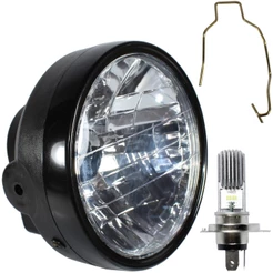 Farol completo CG125 Titan Fan 2000 a 2013 aro preto com lâmpada led