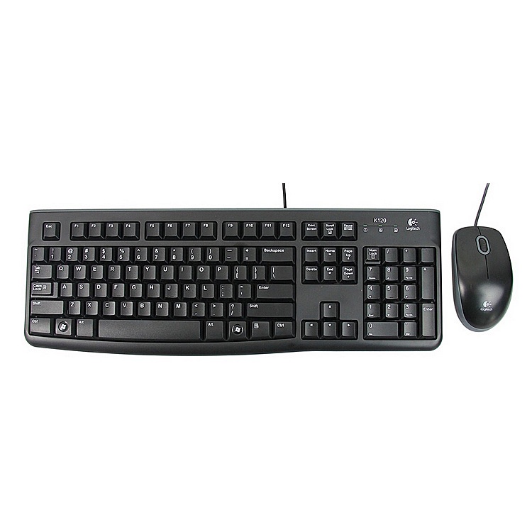 Conjunto de Mouse para jogos com teclado com fio Logitech MK120 Conjunto de Mouse para jogos com teclado USB Conjunto de Mouse para jogos com teclado USB Kit de computador Office Home