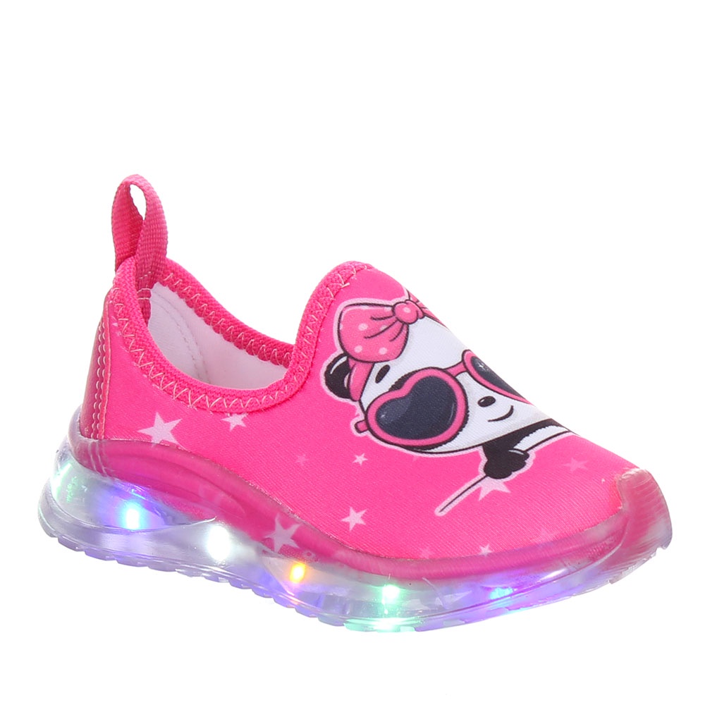 Tenis calcado Infantil Calce Facil Feminino Luzinha Led Pink Ursinho