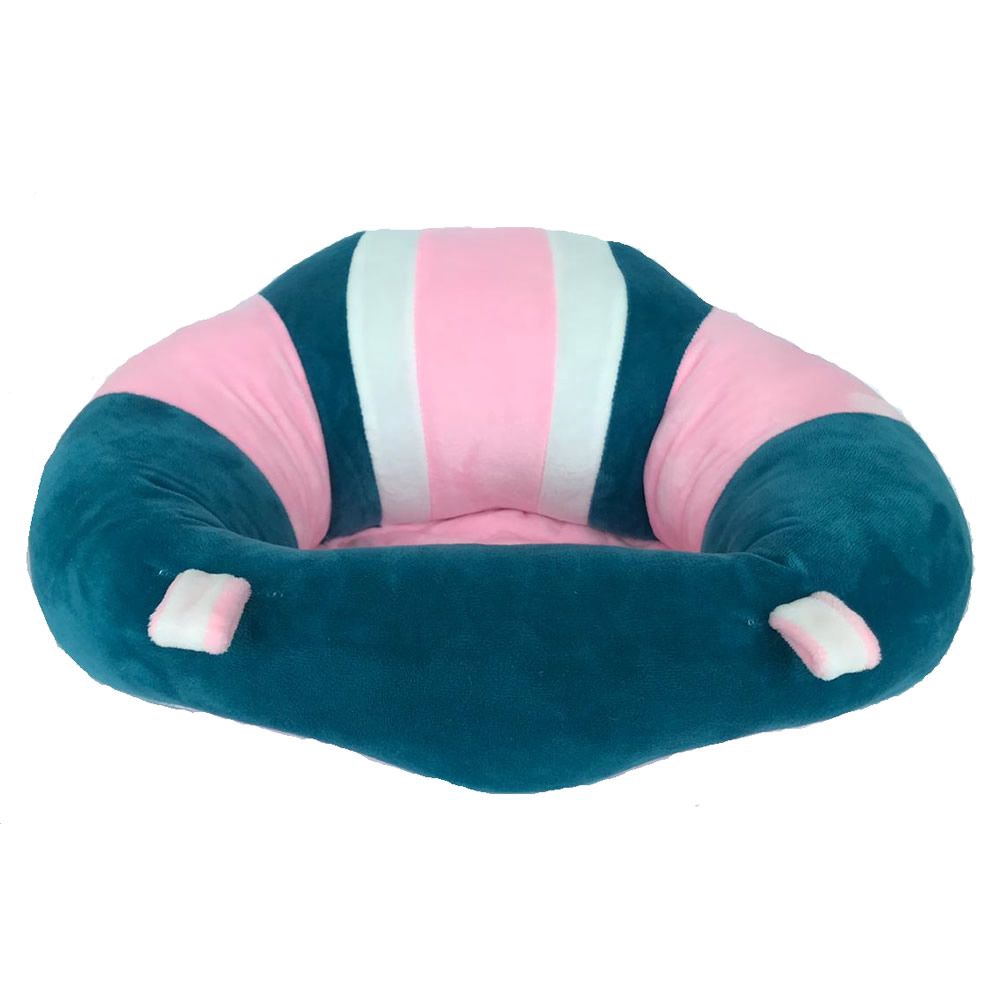 Sofá almofada poltrona pelúcia rosa e verde baby