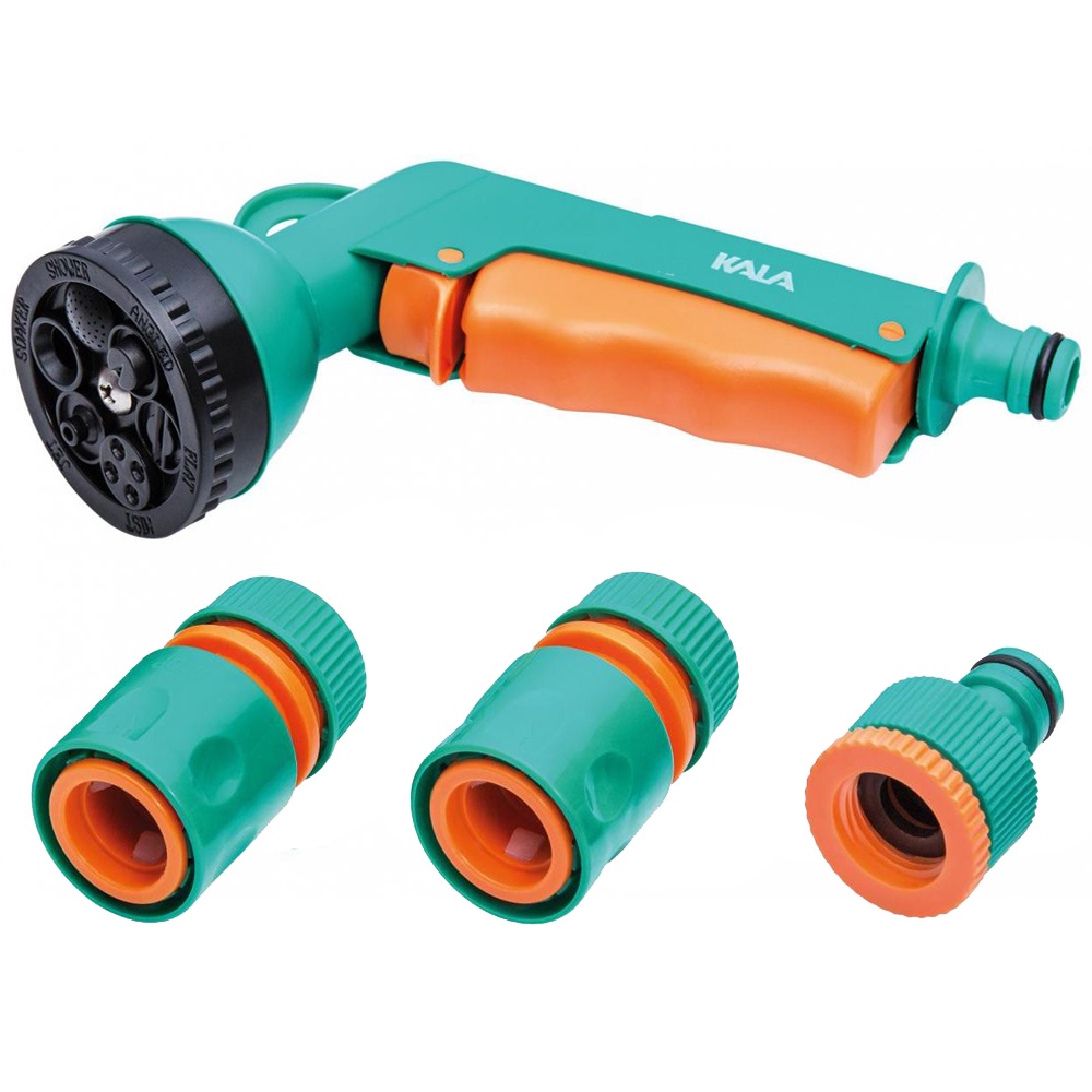 Conjunto Jardim Mangueira 4 Peças Engate Rápido Jato Regulável 6 Posições Kala em Oferta na Shopee