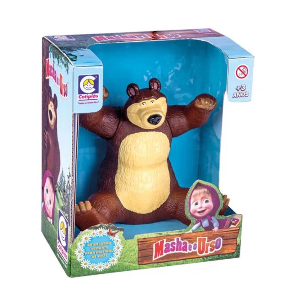 Brinquedo Boneco Urso da Masha em Plástico Vinil 18 cm Serve como Suporte para Celular Cotiplas - 2466 em Oferta na Shopee
