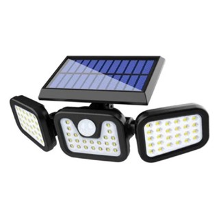Refletor Led Solar 3 Cabeças Giratoria 74 Leds Fl-175a