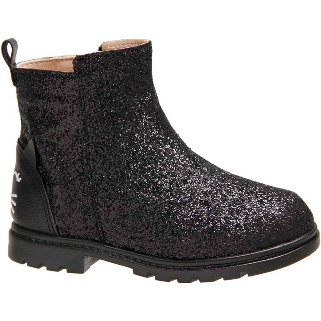 Bota Coturno Glitter Preta Gatinha Mini Sua Cia Infantil Menina Nº 20 ao 27 Feminino Luxo