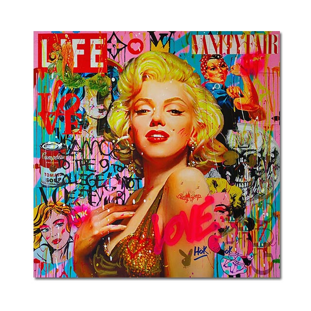 Quadro Decorativo Graffiti arte sexy tamanho grande Decorção para sala casa cozinha quarto Poster decorativo  abstrata pintura colorida pop arte #16