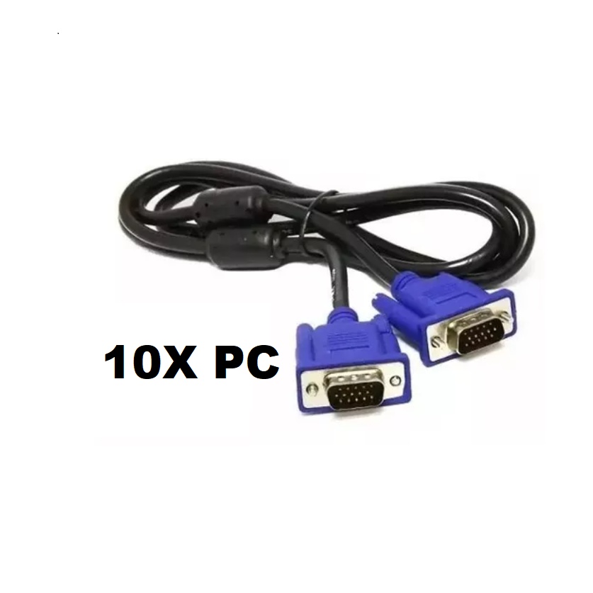 10x Cabo VGA X VGA Macho 1.5m Pc Tv Monitor Projetor 1,5 Metros