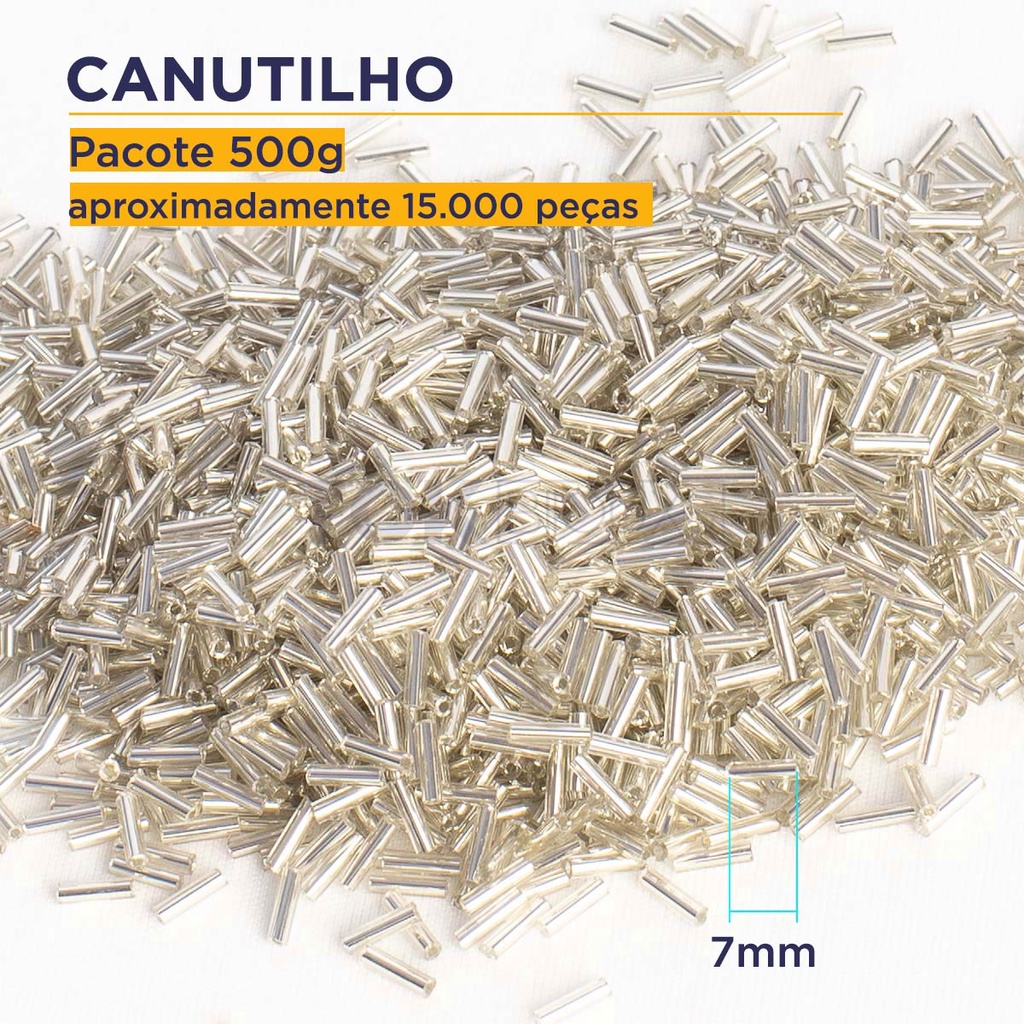 Canutilho - Miçanga Bordar - Prata - (15000 Peças) 500g