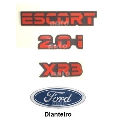 Emblemas Escort 2.0i Xr3 Vermelhos + Ford - 1993 À 1996