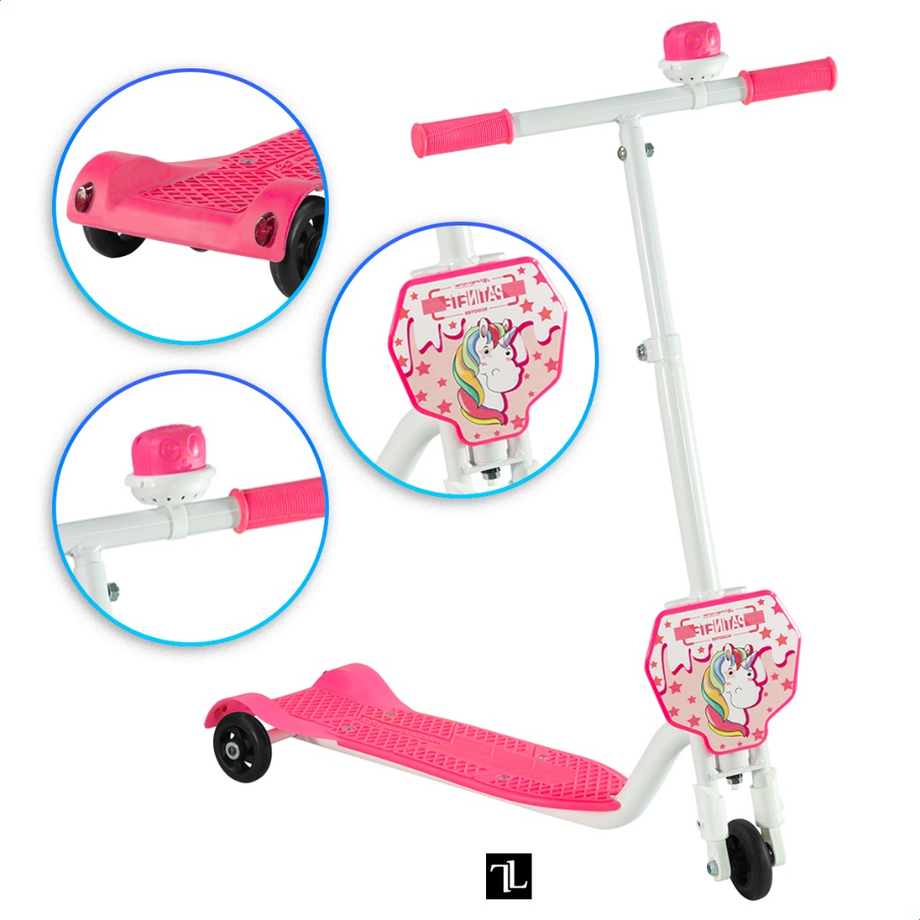 Patinete Infantil Menina e Menino 3 Rodas com Buzina Scooter Pro Tork Envio Imediato