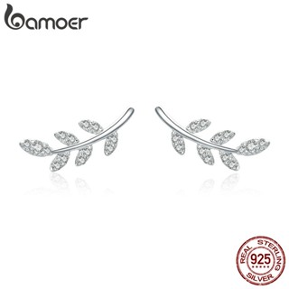 Brinco Feminino De Prata Esterlina 925 Folha Bamoer BSE031
