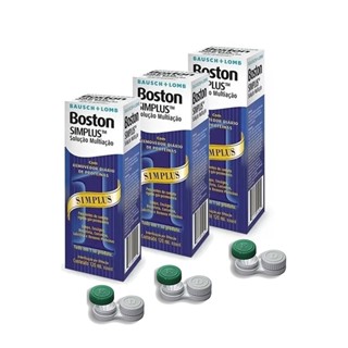 Solução Para Lentes Rígidas Boston Simplus 120ml 03 Caixas + Economia