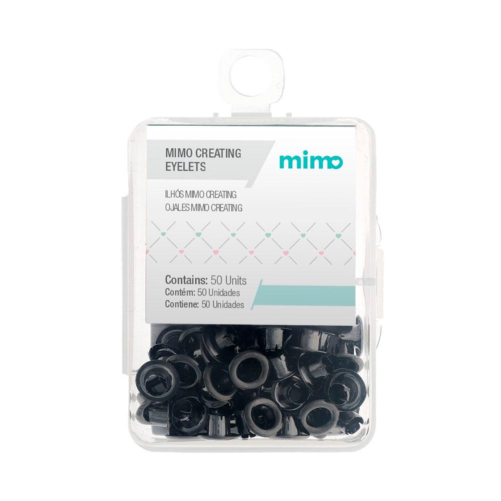 Ilhós Mimo Creating - Redondo - Preto - 4,5 mm - 50 Unids Ilhós Mimo Creating - Redondo - Preto - 4,5 mm - 50 Unids