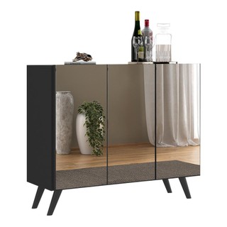 Aparador Buffet 3 Portas com Espelho Retrô Vegas Multimóveis V1013 em Oferta na Shopee