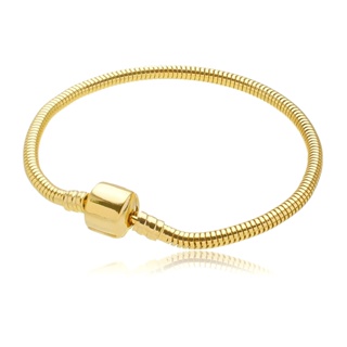 Pulseira Para Berloques Dourada - Banhado a Ouro 18k em Oferta na Shopee