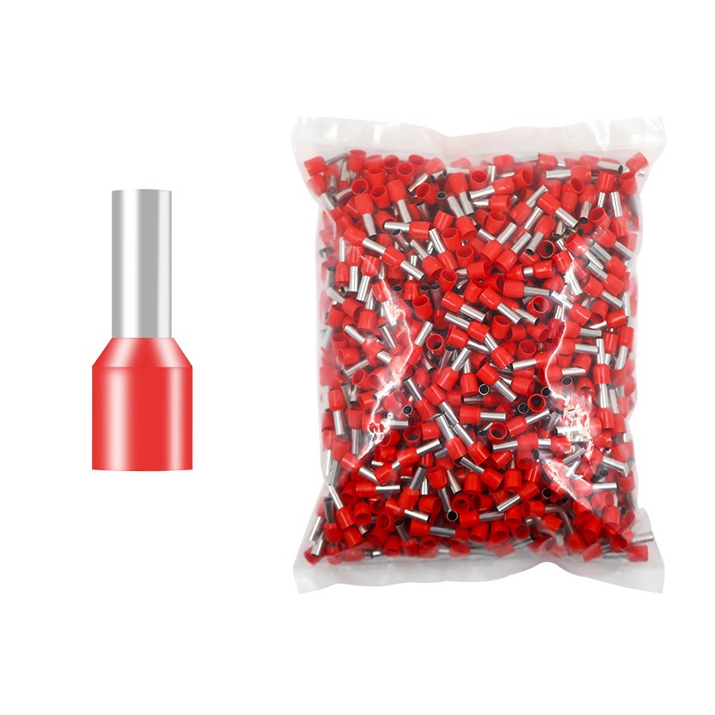 50 Peças Terminal Tubular Elétrico 10mm Ilhós Pré-isolados