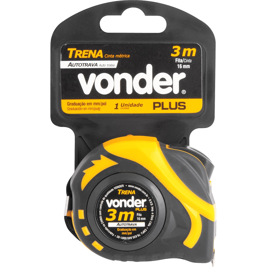 Trena 3 Metros Emborrachada Profissional Auto Trava - Vonder · foto 2