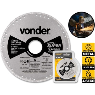 Disco De Corte Diamantado Contínuo P/ Metais 115mm Vonder 1240000115 em Oferta na Shopee