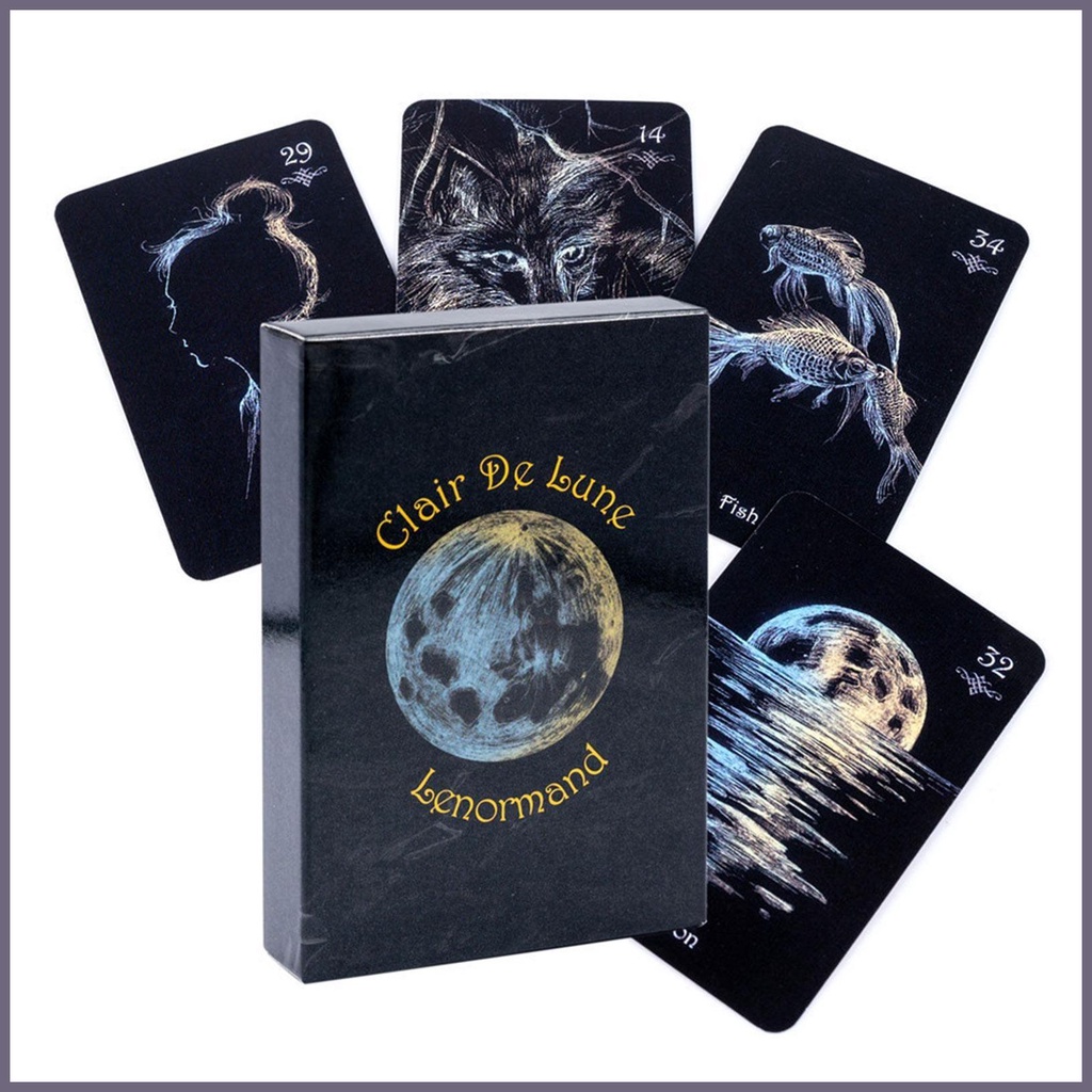 Lua Lenormand Tarô Inglês Jogo De Tabuleiro De Festas Familiares Cartões Oracle De Adivinhação fitshobr em Oferta na Shopee