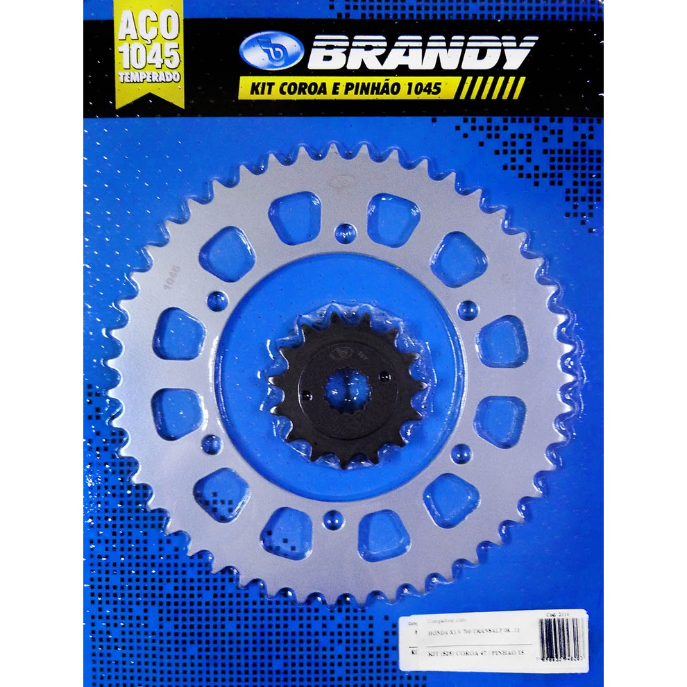Kit Relação para Moto Honda XLV 700 Transalp 2008 até 2013 Sem Corrente - Brandy