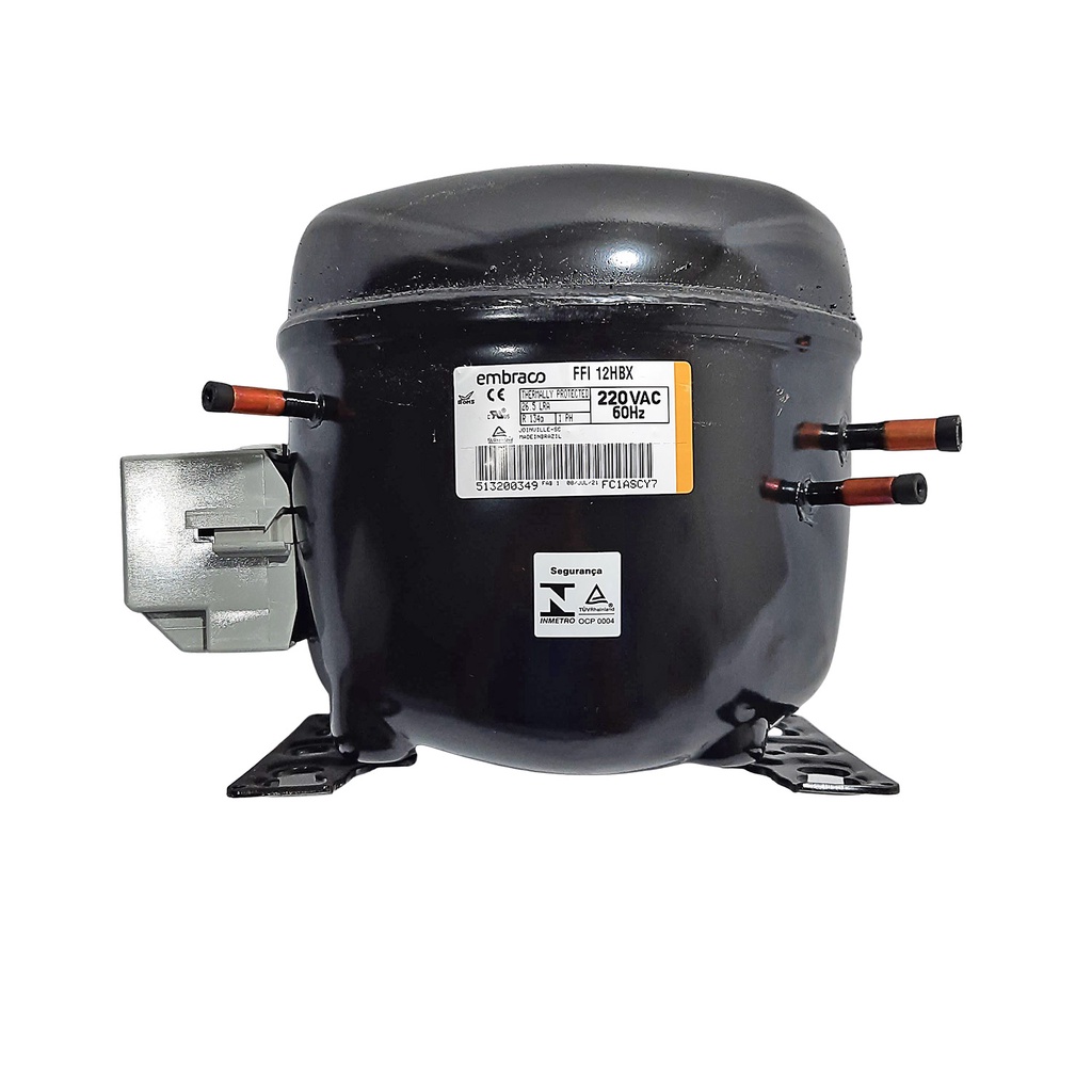 Motor Compressor Embraco 1/3+HP 220v/60 Gás R134A FFI12HBX