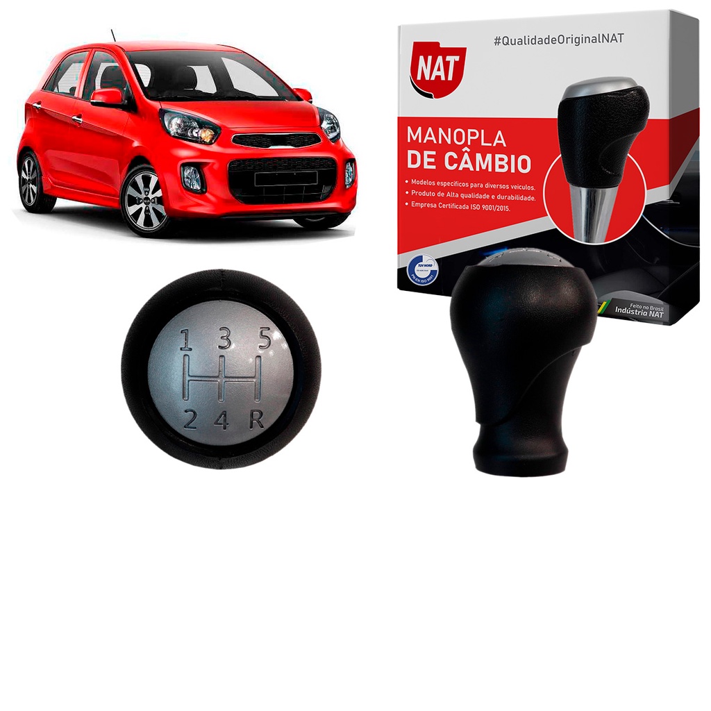 Manopla de Câmbio Kia Picanto 2011 Até 2017 Preta em Oferta na Shopee