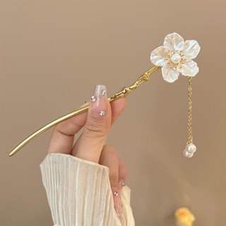 Antique Pearl Tassel Novo Estilo Chinês Grampo De Cabelo Moderno Temperamento Flor Simples