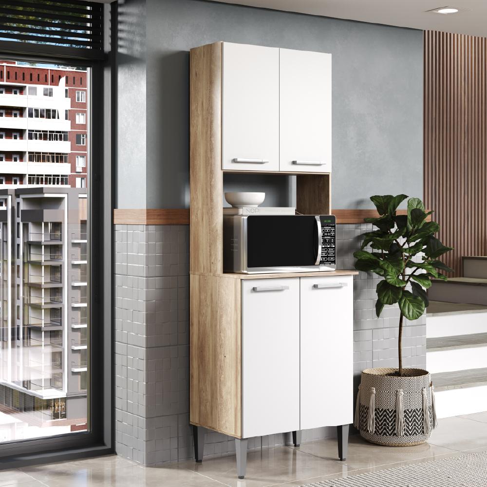 Torre Quente Carvalho com Branco Cozinha Arizona 2783 Carraro em Oferta na Shopee