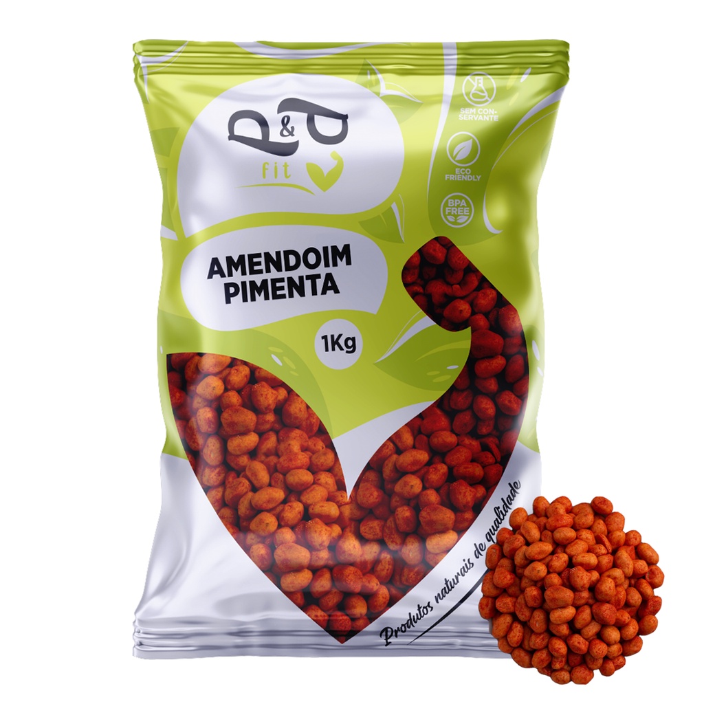 Amendoim Crocante Pimenta 1Kg - P&P em Oferta na Shopee