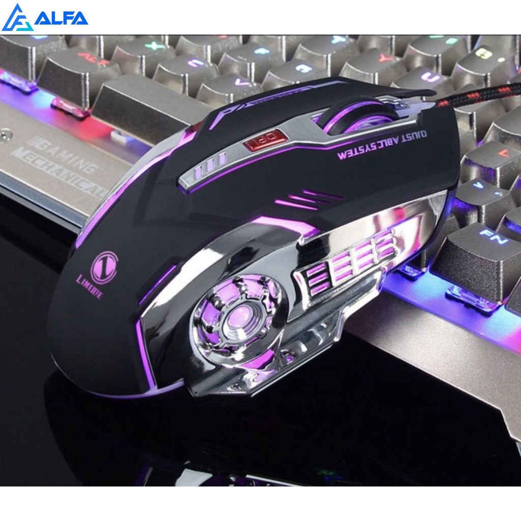 Mouse Gmaer 4800Dpi Led Rgb Jogo Com Fio Notebook Pc