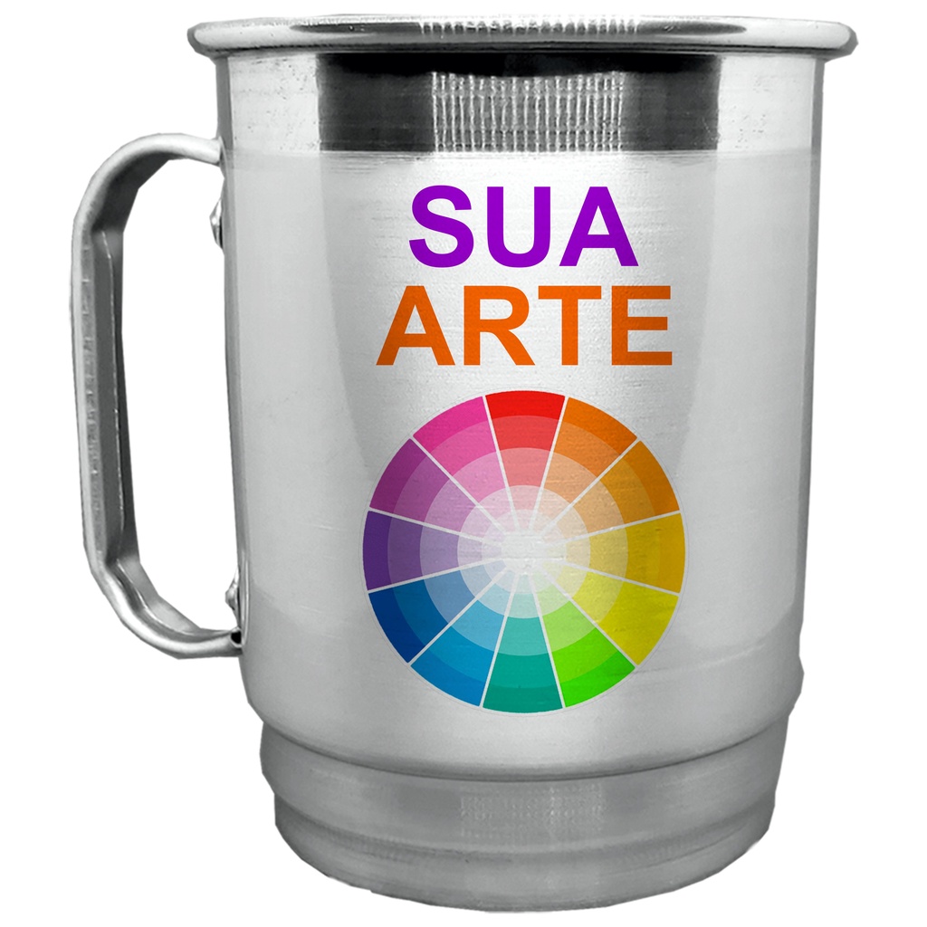 Caneca Alumínio 500ML - Sua Arte / Seu Logo em Oferta na Shopee